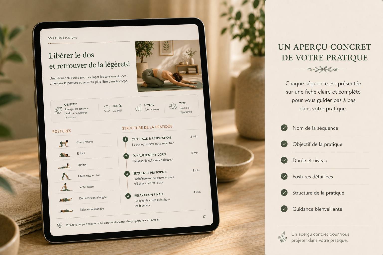 Aperçu réel d'une fiche de séquence